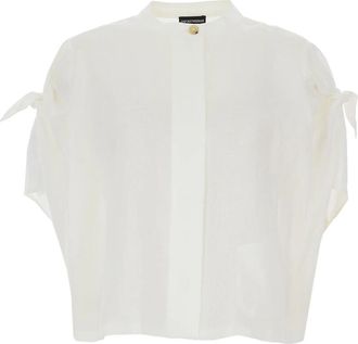 Emporio Armani Licht Witte Blouse - Dames - Blouses - Wit - M - Katoen - Overhemden