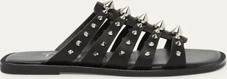 Christian Louboutin Charja Spike Leather Slide Sandals