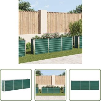 vidaXL Fioriera - Letto Rialzato in Acciaio Zincato 240x40x77 cm Verde