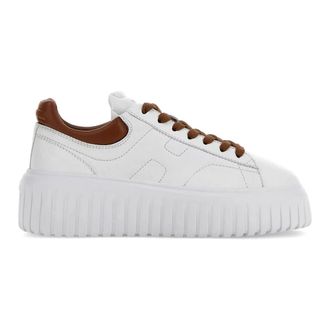 Hogan Witte H-Strepen Sneakers - Dames - Sneakers - Wit - 37 1/2 EU - Leer - Schoenen