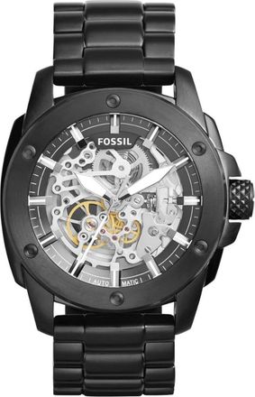 Fossil ME3080 Automatische Skeleton Herenhorloge, 50 mm Zwart RVS