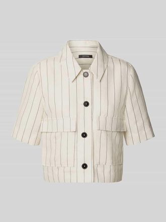 Comma Regular Fit Blazeraus Viskose-Mix mit Leinen-Anteil in Weiss, Gr&ouml;&szlig;e 34