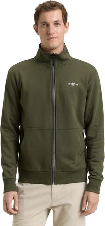 Tom Tailor Sweatjacke TOM TAILOR, Herren, Gr. XXL, deep forest gr&uuml;n, Sweatware, Obermaterial: 70% Baumwolle, 30% Polyester, regular fit taillenbedeckt, Rippb&uuml;ndc