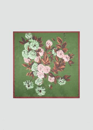 Mango Foulard satinato stampa fiori verde - Donna - Taglia unica - MANGO