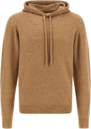 Roberto Collina Truien - Heren - Hoodies - Beige - 2XL - Wol - Hoodies & sweatvesten