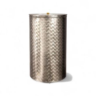 No Brand Fusto contenitore bidone in acciaio inox con fondo piano lucido per olio