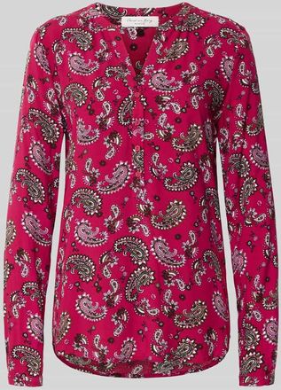 Christian Berg Blusenshirt aus Viskose mit V-Ausschnitt in Fuchsia, Größe 38