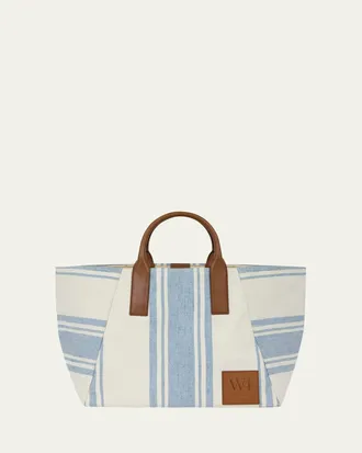 WE-AR4 The Riviera Striped Canvas Tote Bag