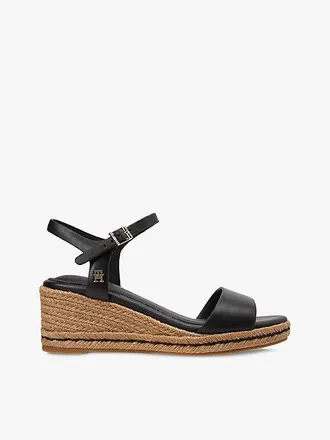 Tommy Hilfiger TH Monogram Leather Wedge Espadrilles