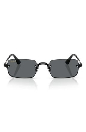 Ray-Ban 54mm Polarized Oval Sunglasses in Black /Dark Grey Polar at Nordstrom