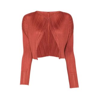 Issey Miyake Monthly Colors: September Vest - Dames - Blouses & Shirts - Bruin - Maat: L Zijde