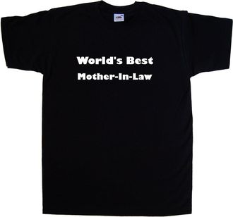 Tee Tree Designs Worlds Best Mother-in-Law Black T-Shirt (White Print)-XXX-Large