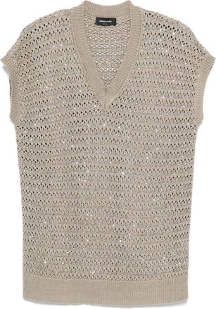 Fabiana Filippi Canotta con paillettes - Marrone