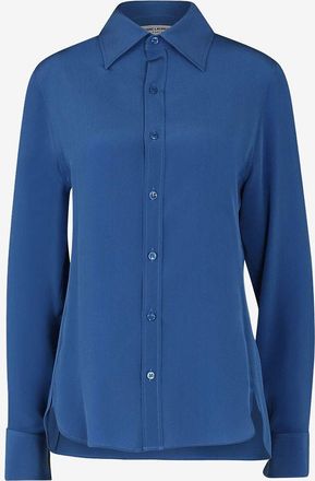 Saint Laurent Schmales Hemd aus Crêpe-de-Chine-Seide