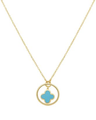 Italian Gold, Inc 14K Turquoise Clover Pendant
