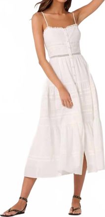 Astr Annabel Woven Tiered Midi Dress In White