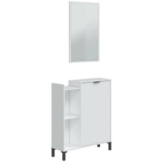 Dmora Mobile sottolavabo Argusto, Mobiletto da bagno, Contenitore porta lavabo, Armadio per lavandino, 77x24 h91 cm, Bianco - Dmora