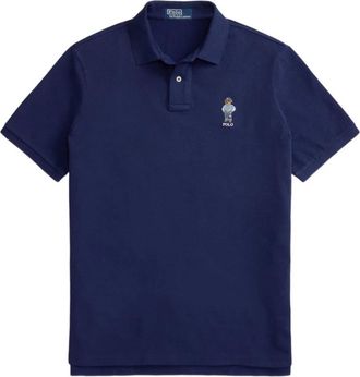 Polo Ralph Lauren Polo shirt met berenborduursel - Heren - Polos - Blauw - S - Katoen - Tops