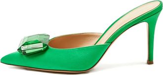 Gianvito Rossi Mules con cristalli - Verde
