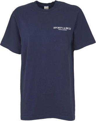 Sporty & Rich T-Shirts, male, Blue, Size: XS Health Is Wealth T-Shirt