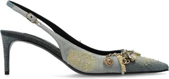 Dolce & Gabbana Schoenen met hakken en applicaties - Dames - Pumps - Blauw - 37 EU - Leer - Schoenen