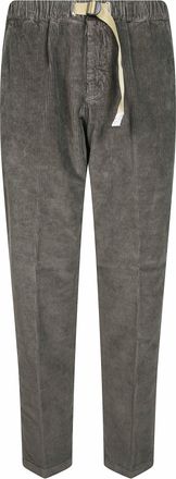 White Sand Corduroy Elastic Waistband Pants