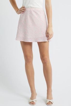 All in Favor Floral A-Line Miniskirt in Cream Pink at Nordstrom Rack, Size X-Large