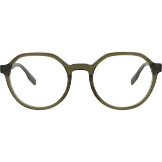 Alexander McQueen 51mm Round Optical Glasses in Green Green Transparent at Nordstrom Rack