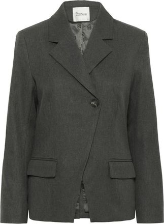 MY ESSENTIAL WARDROBE Donkere Schaduw Blazer Jas - Dames - Blazers - Groen - L - Leer - Jassen