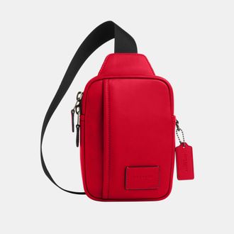 Coach Mens Edge L Pack in Smooth Leather - Red - One Size