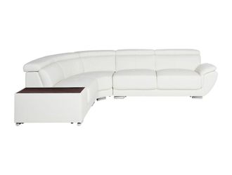 VENTE-UNIQUE.COM Sof&aacute; rinconera piel blanco