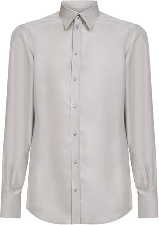 Dolce & Gabbana Martini Shirt - Heren - Casual Overhemden - Grijs - M - Leer - Overhemden