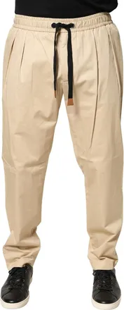 Dolce & Gabbana Beige Cotton Skinny Men Jogger Trouser Mens Pants