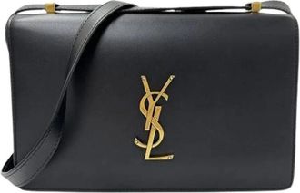 Saint Laurent Pre-owned Shoulder Bags, female, Black, Size: ONE SIZE Pre-owned Vintage Leather Shoulder Bag