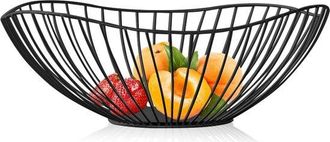 OEM Frutero Negro, Frutero Grande De Alambre De 27 X 11,5 Cm, Resistente, Cesta De Frutas De Metal Negro