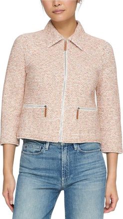 Lafayette 148 New York Collared Zip Front Knit Jacket