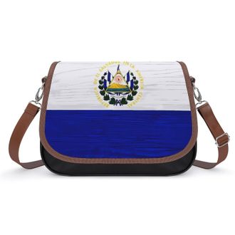 Generic El Sal-vador Flag Wood Womens Crossbody Bag Fashion Shoulder Handbags Message Tote Bag with Adjustable Strap