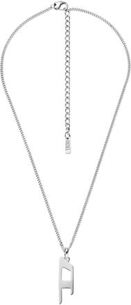 Diesel Stainless steel d logo pendant necklace - Necklaces - Unisex - Silver