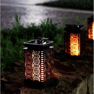 OEM L&aacute;mpara Solar Tipo Farol, L&aacute;mpara Solar Colgante Impermeable Para Exteriores Con Forma De Llama Y Fuente Led Para La Decoraci&oacute;n De Jardines