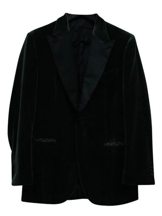 Brioni single-breasted blazer - men - Cotton/Silk - M - Black