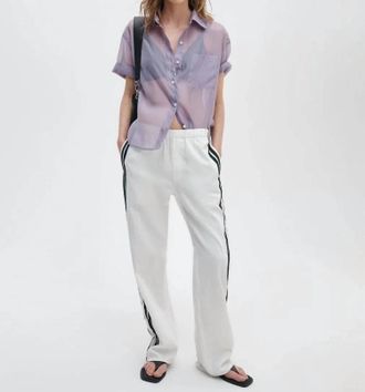 Rag & Bone Logan Pull On Track Pants In Whitesport