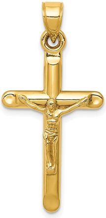 Diamond2Deal 14k Yellow Gold Hollow Crucifix Pendant