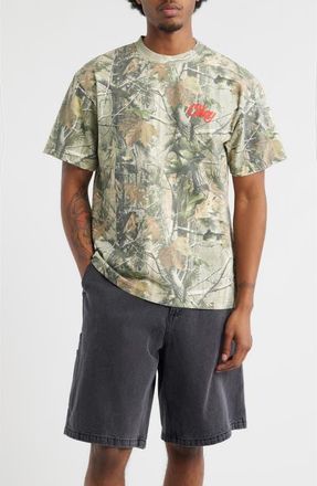 Obey Airbrushed Rose Logo Camouflage T-Shirt in Leaf Camo at Nordstrom, Size Medium