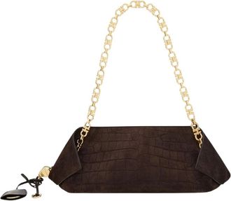 Ferragamo Su&egrave;de Schoudertas - Dames - Schoudertassen - Bruin - ONE Size - Su&egrave;de - Tassen