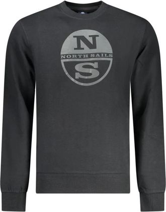 North Sails Katoenen sweatshirt met geribde boorden en zoom - Heren - Sweatshirts - Zwart - 2XL - Katoen - Hoodies & sweatvesten