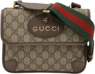 Gucci Pre-owned Vintage GG Supreme Shoulder Bag - Dames - Vintage Schoudertas - Beige - ONE Size - Vintage