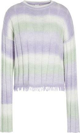 8 by YOOX MULTICOLOR CREW-NECK FRINGED SWEATER