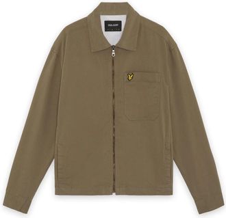 Lyle & Scott Enzyme Wash Zip Through Overshirt - Heren - Zomerjassen - Groen - L - Jassen