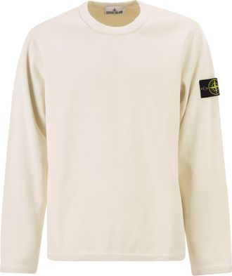 Stone Island sweatshirt met normale pasvorm, ronde hals en elastische randen
