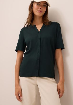 Cecil T-Shirt CECIL, Damen, Gr. XL (44), gr&uuml;n (ink gr&uuml;n), Jersey, Obermaterial: 50% Baumwolle, 50% Modal, unifarben, regular fit normal, Rundhals, Shirts T-